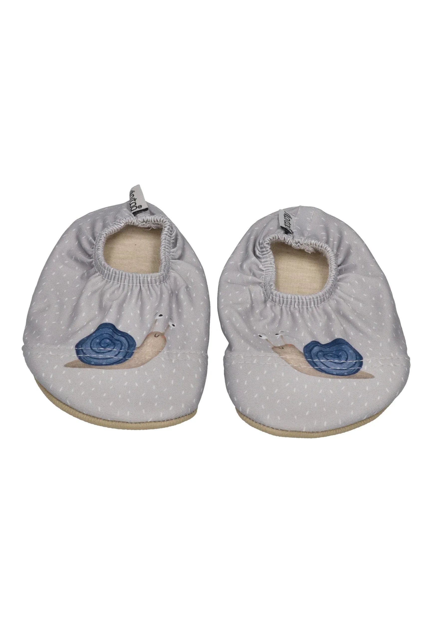 SLIPSTOP Kinder Hausschuhe Badeschuhe Escar Schnecke grau