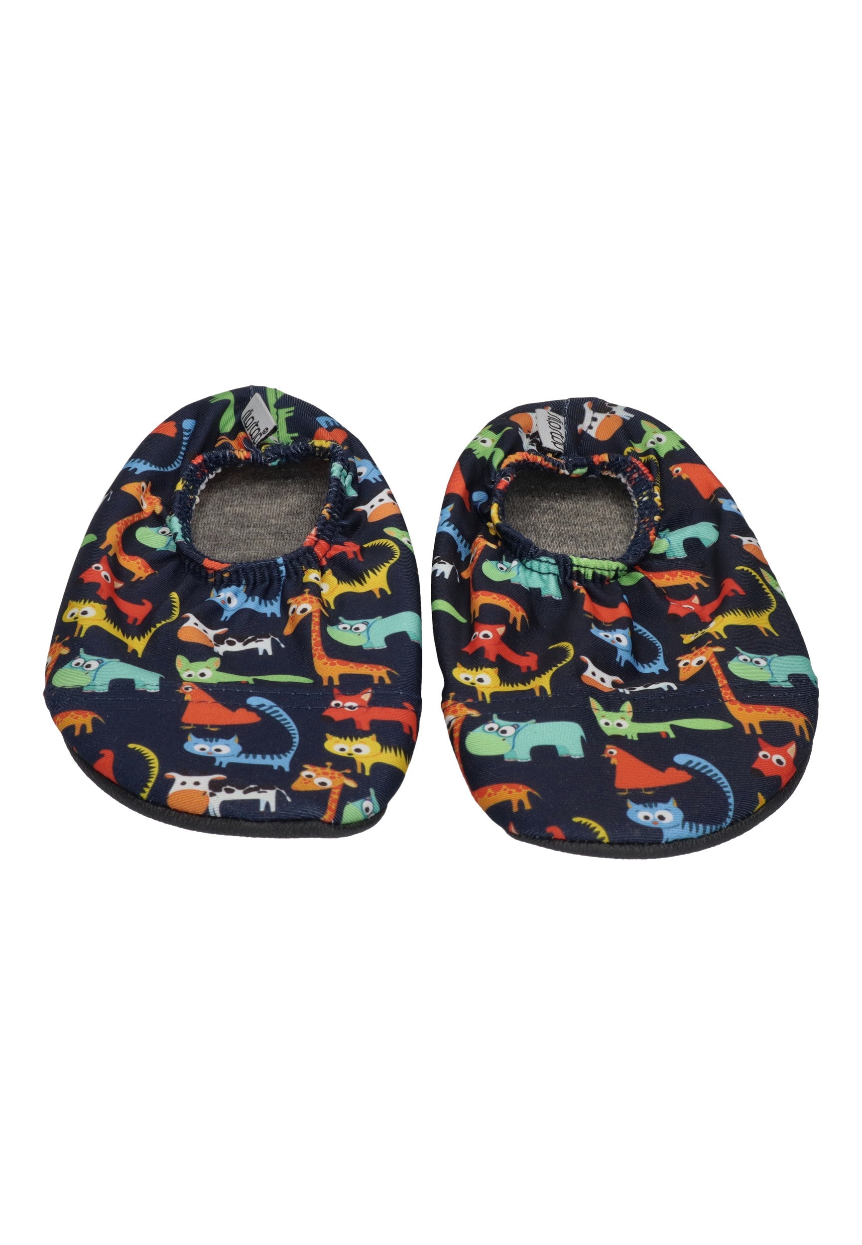 SLIPSTOP Kinder Hausschuhe Badeschuhe FARM schwarz bunt