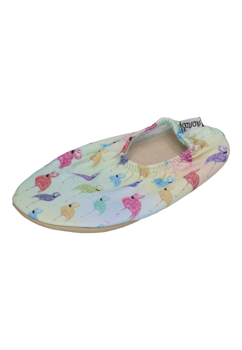 SLIPSTOP Kinder Hausschuhe Badeschuhe FLAMENCO Flamingos Bunt
