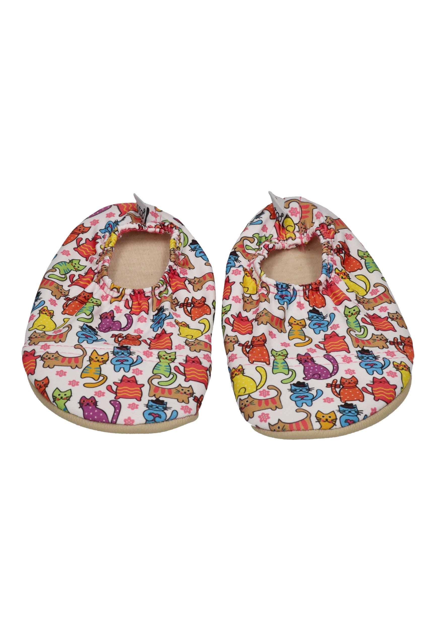 SLIPSTOP Kinder Hausschuhe Badeschuhe FUNNY CATS - bunt