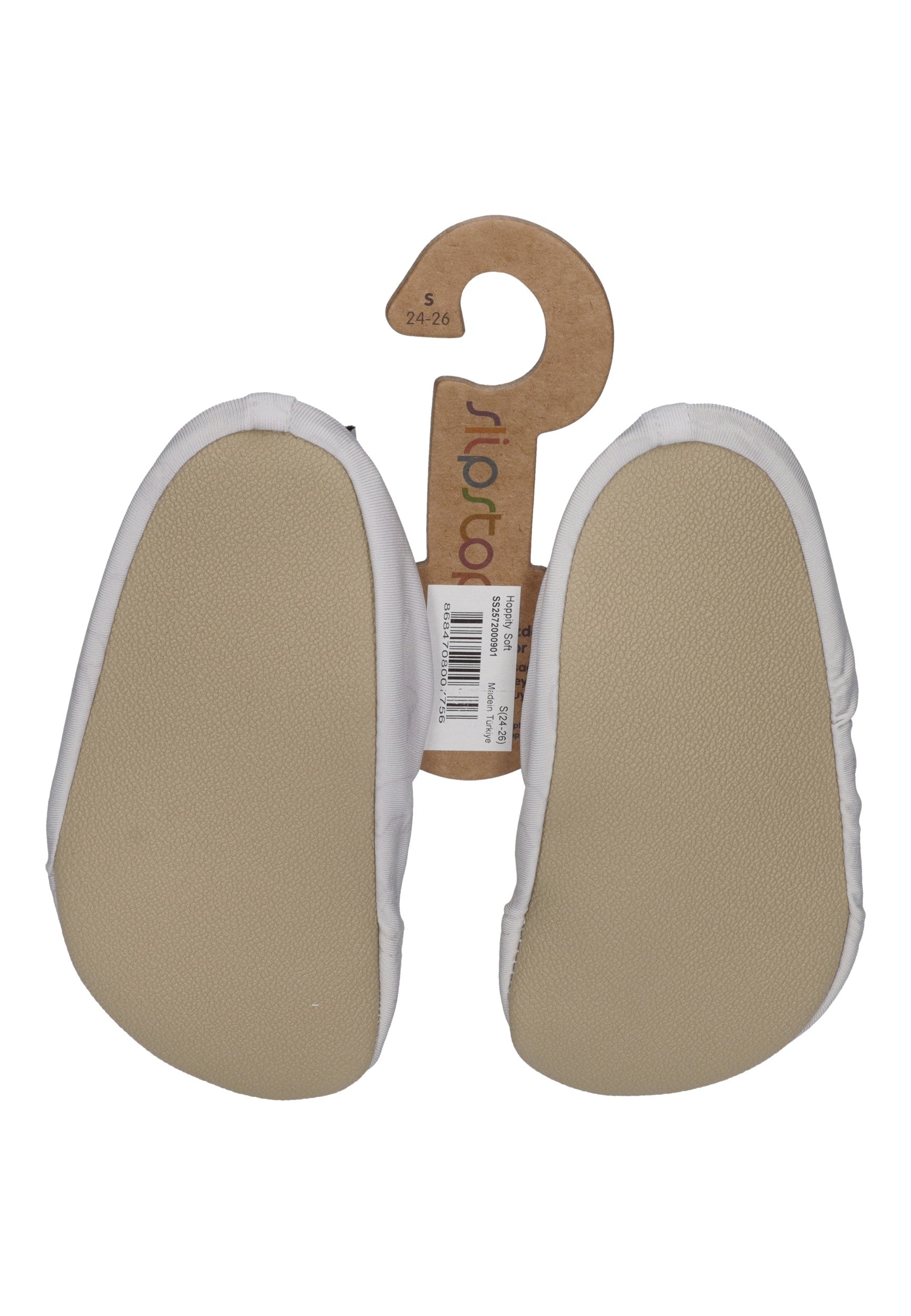 SLIPSTOP Kinder Hausschuhe Badeschuhe HOPPITY Tiere weiß