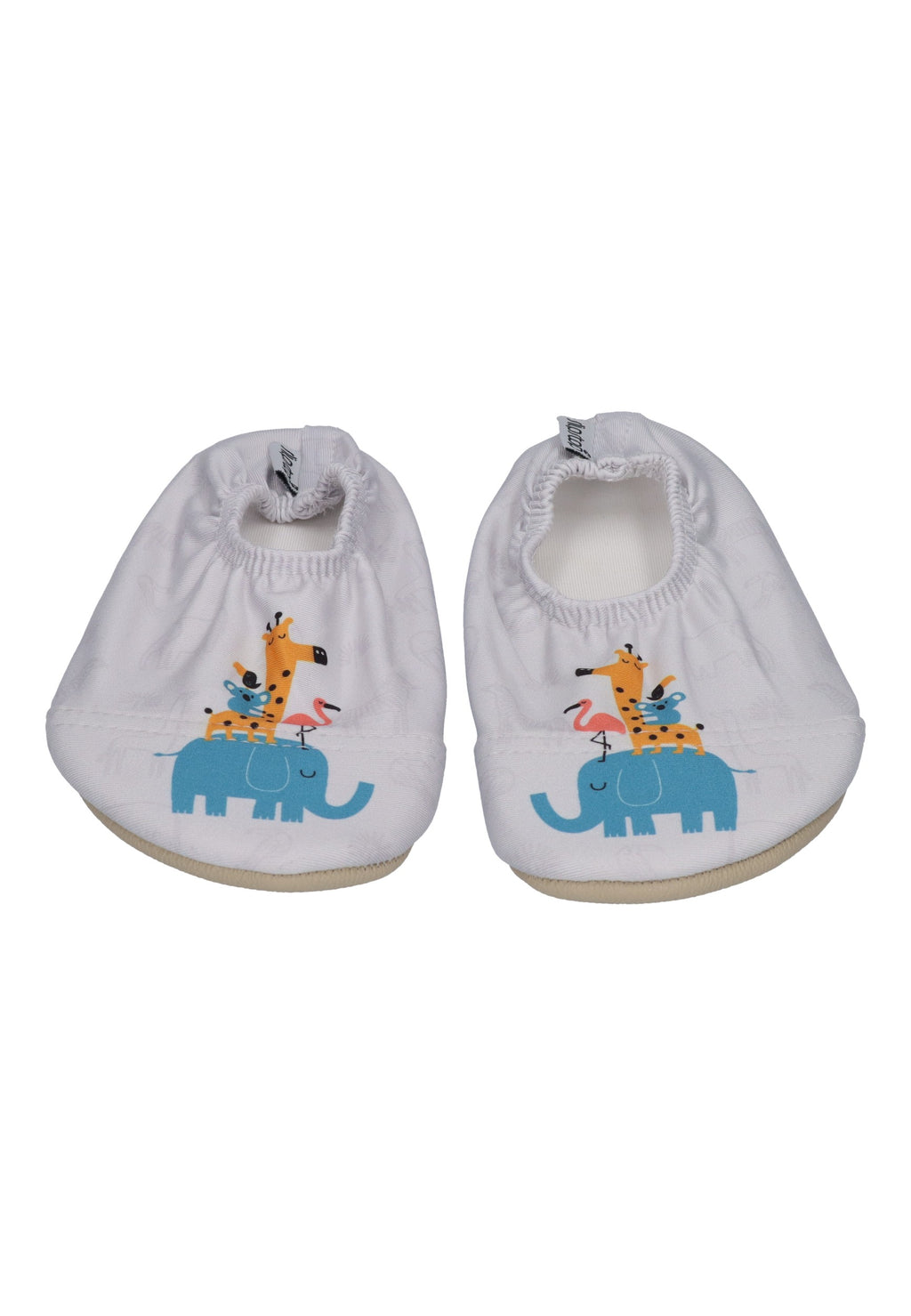 SLIPSTOP Kinder Hausschuhe Badeschuhe HOPPITY Tiere weiß