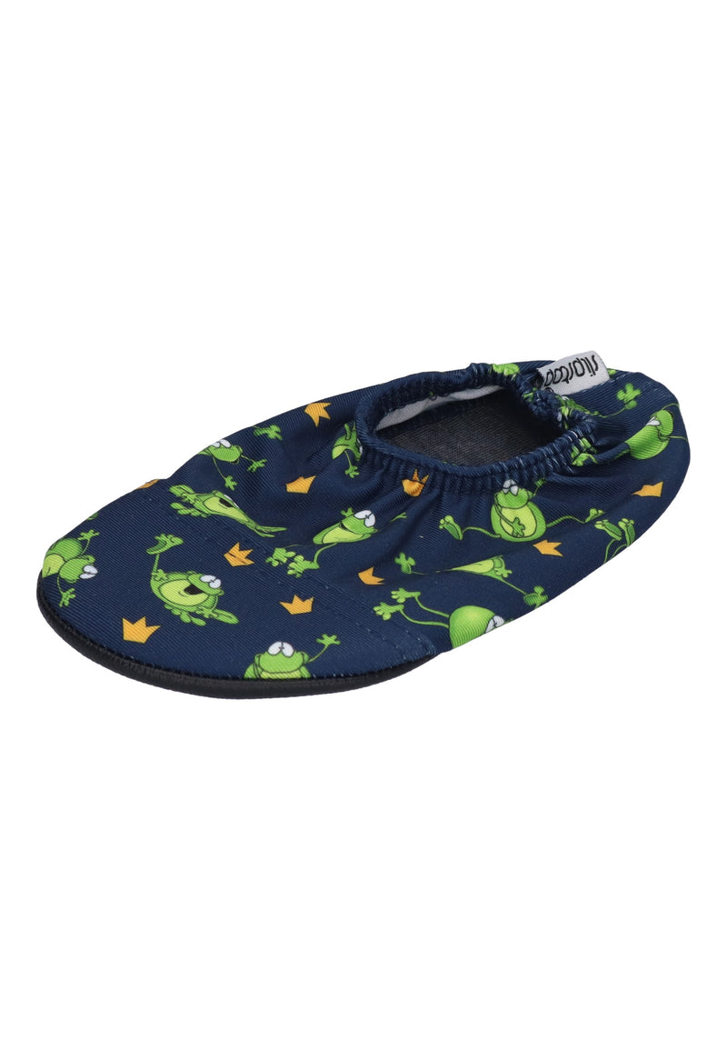 SLIPSTOP Kinder Hausschuhe Badeschuhe KERMIT Frosch blue