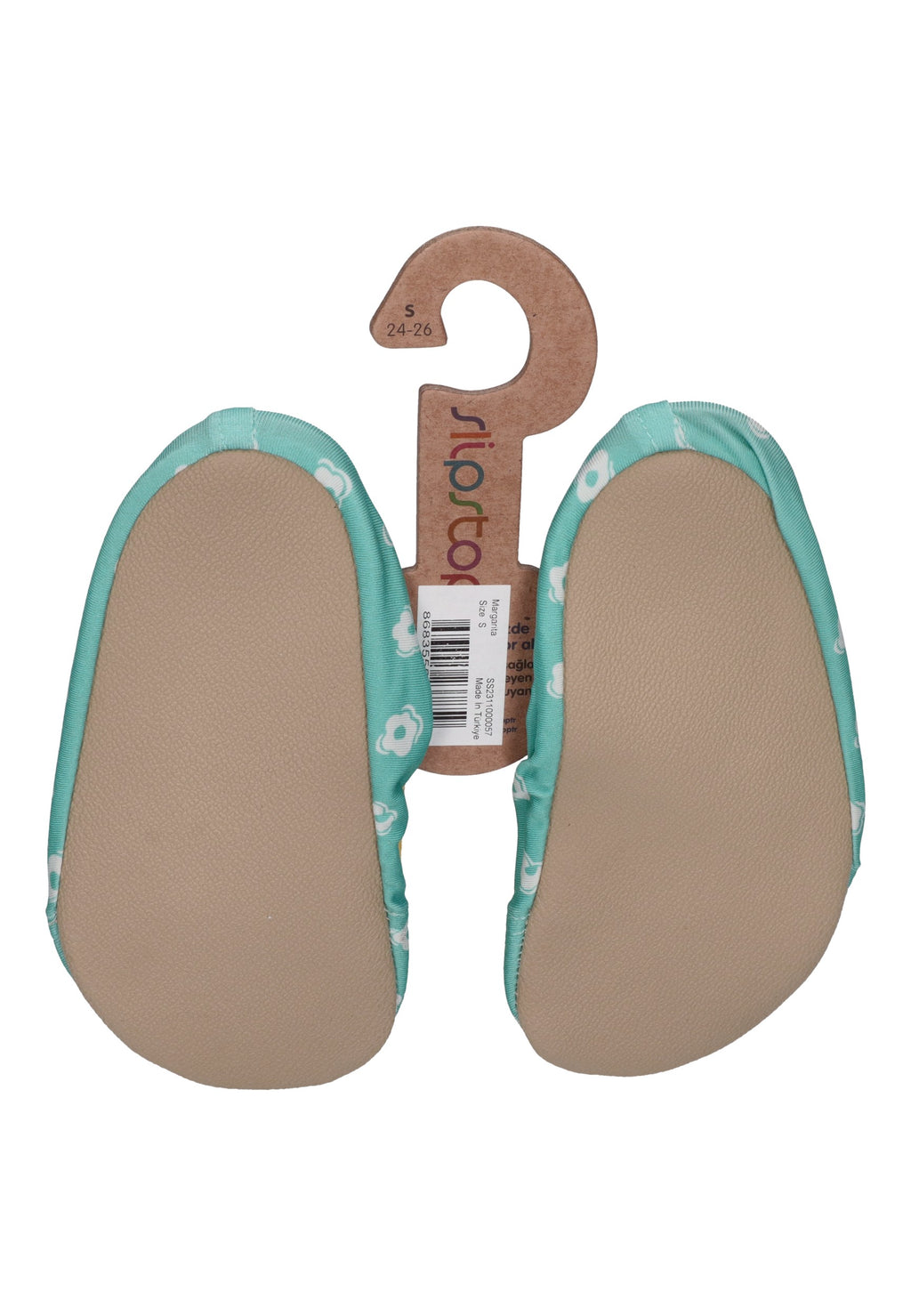 SLIPSTOP Kinder Hausschuhe Badeschuhe MARGARITA Blume türkis