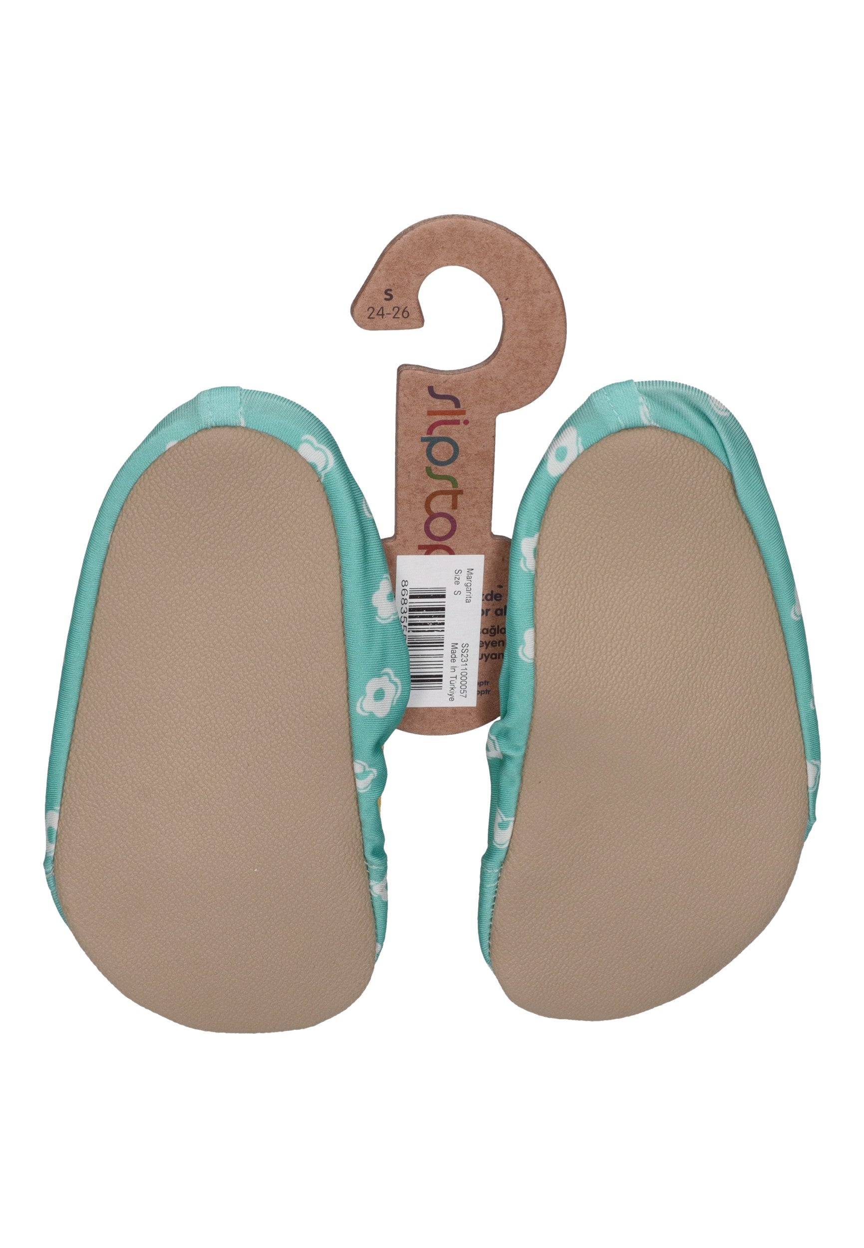 SLIPSTOP Kinder Hausschuhe Badeschuhe MARGARITA Blume türkis