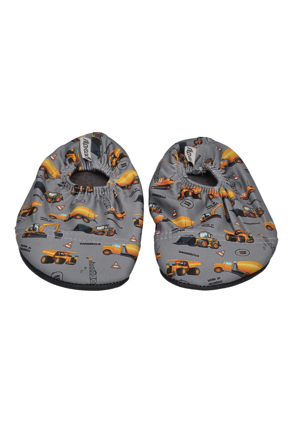 SLIPSTOP Kinder Hausschuhe Badeschuhe MIXER Bagger grey
