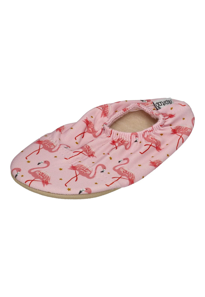 SLIPSTOP Kinder Hausschuhe Badeschuhe May Flamingos rosa