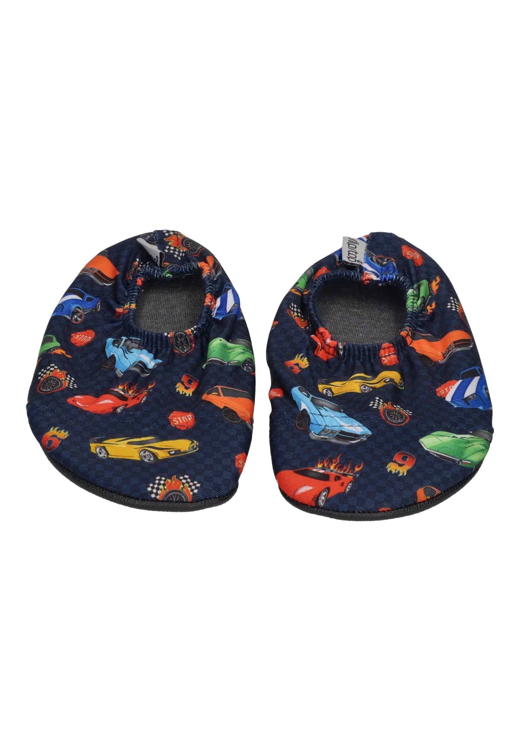 SLIPSTOP Kinder Hausschuhe Badeschuhe Monaco Autos schwarz