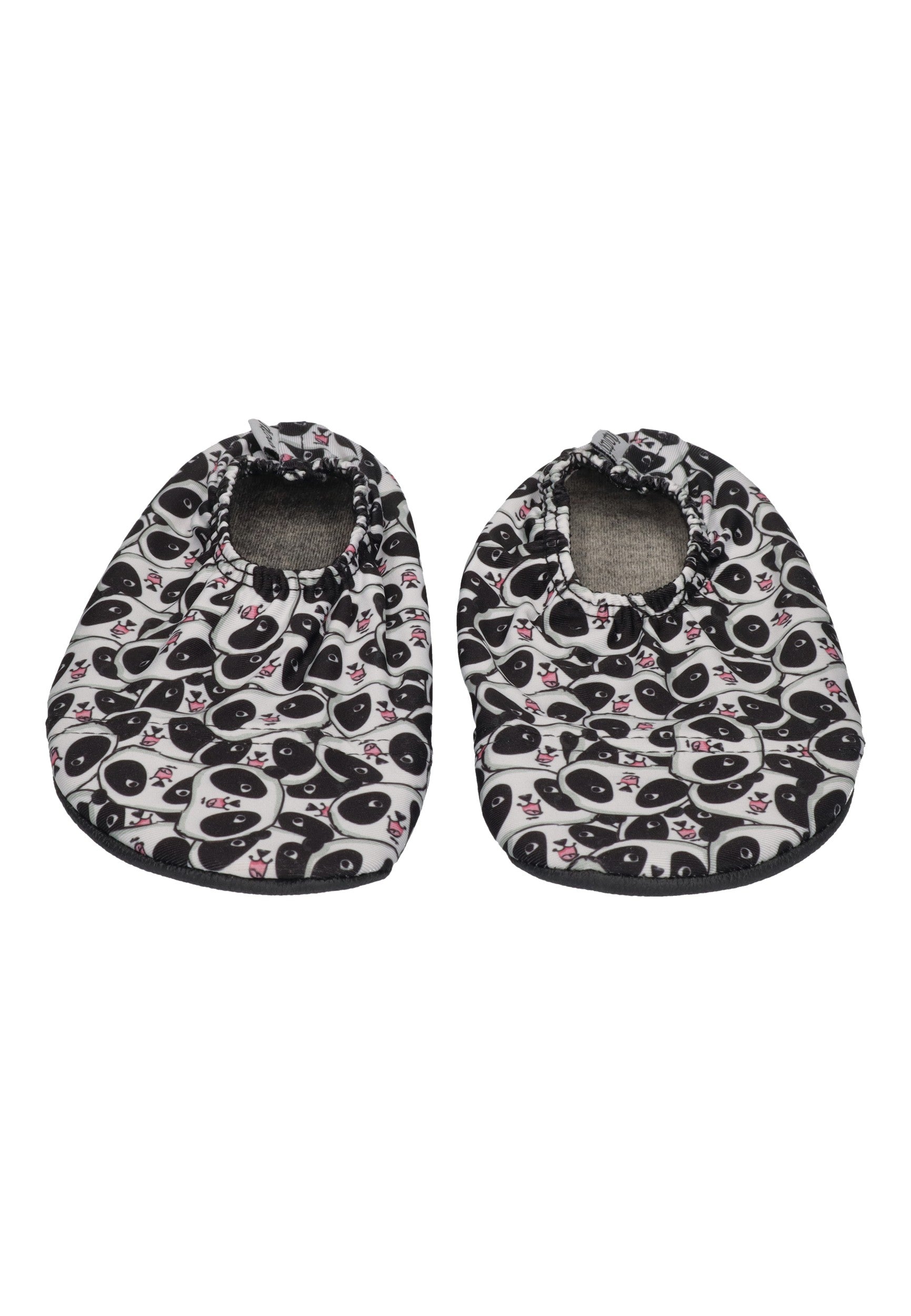 SLIPSTOP Kinder Hausschuhe Badeschuhe PANDA black white