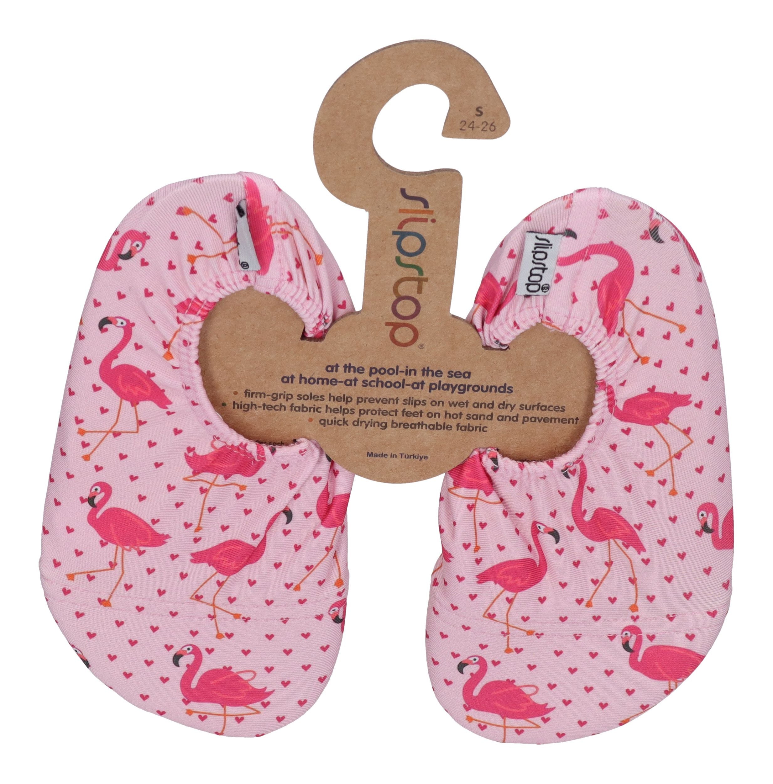 SLIPSTOP Kinder Hausschuhe Badeschuhe SISI Flamingos Rosa