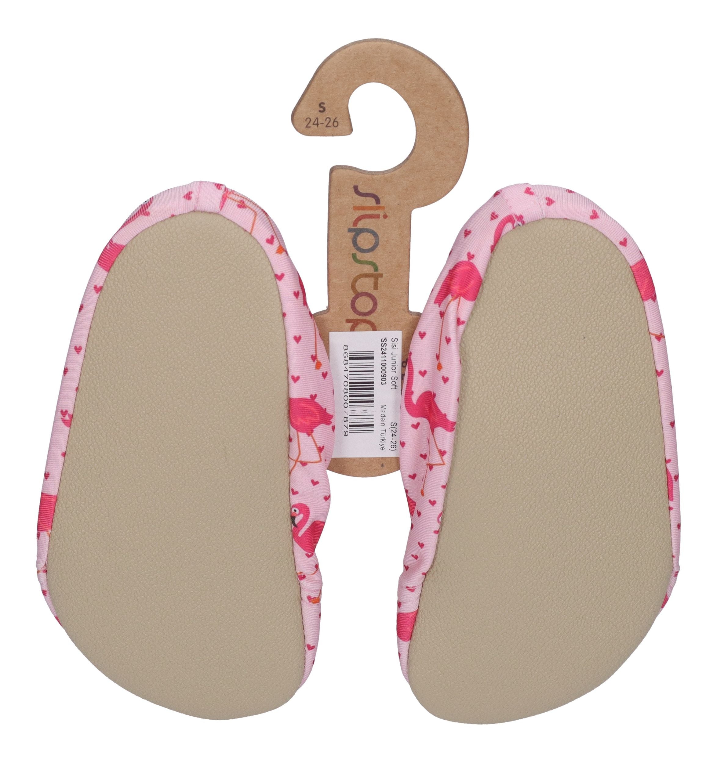 SLIPSTOP Kinder Hausschuhe Badeschuhe SISI Flamingos Rosa