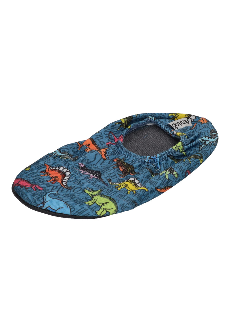 SLIPSTOP Kinder Hausschuhe Badeschuhe TEXAS Dino bunt