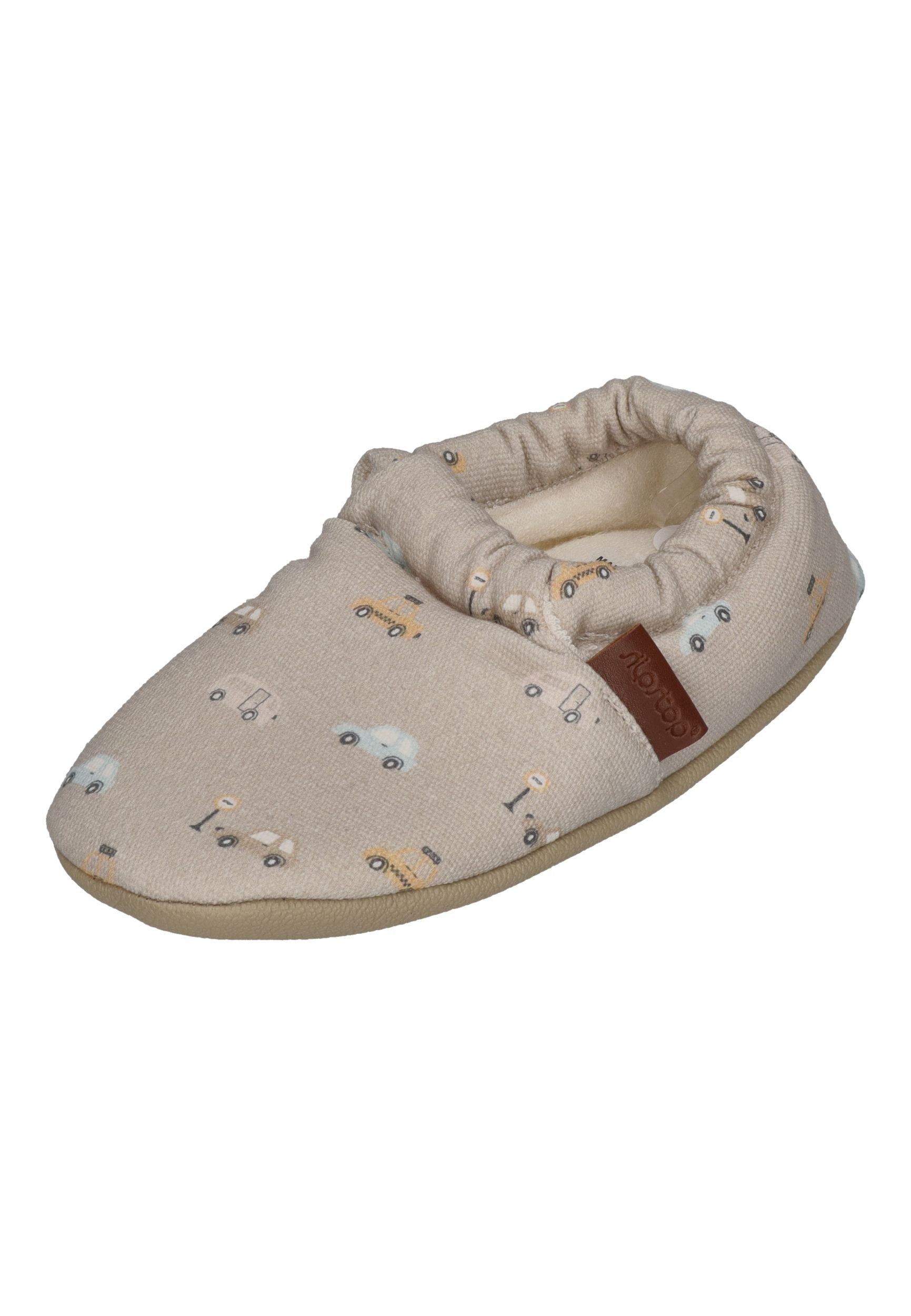 SLIPSTOP Kinder Hausschuhe Bootie CARS natural