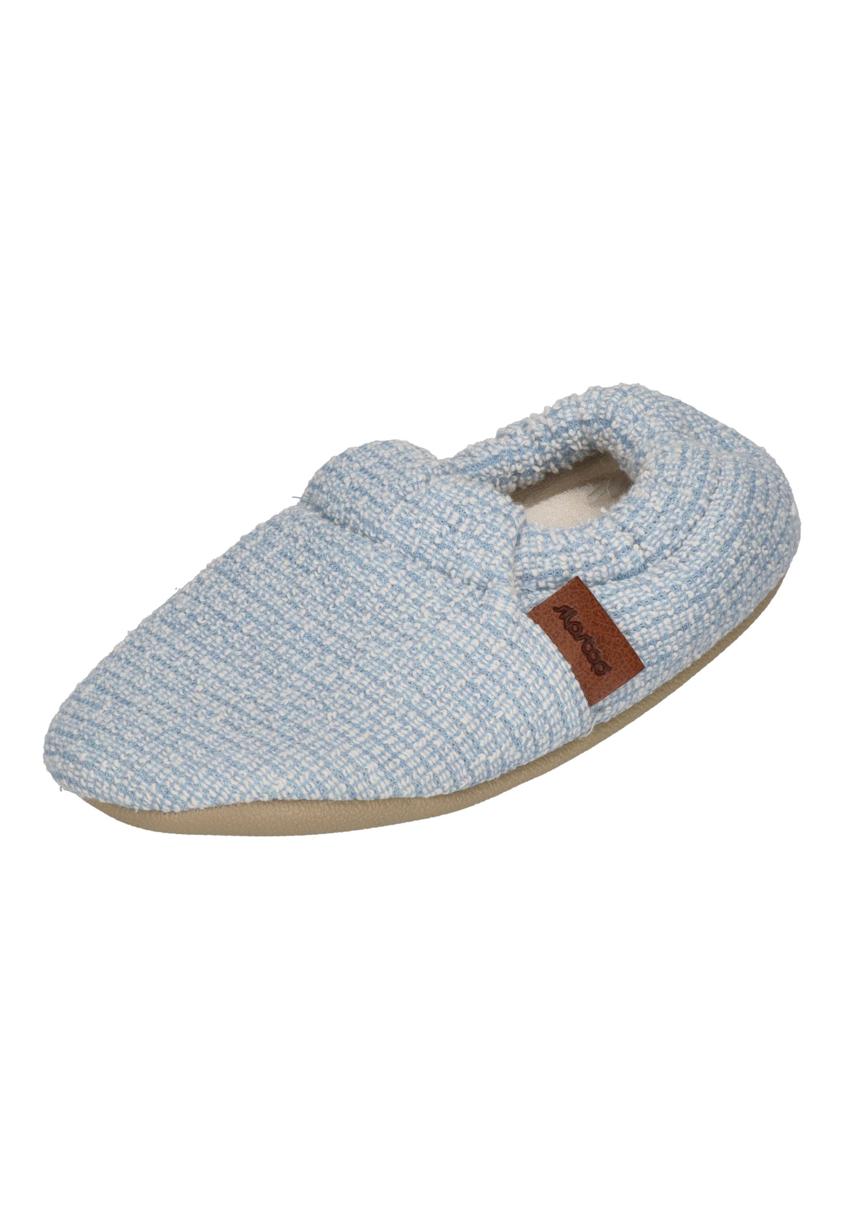SLIPSTOP Kinder Hausschuhe Bootie ICE BLUE hellblau meliert