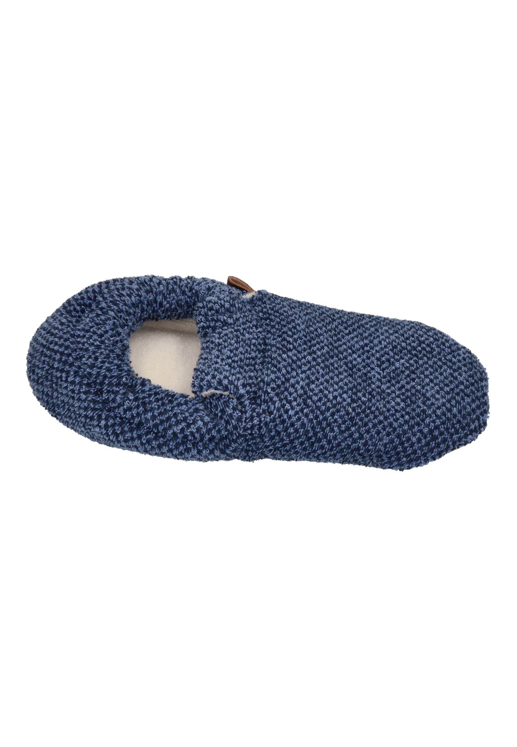 SLIPSTOP Kinder Hausschuhe Bootie INDIGO dunkelblau meliert