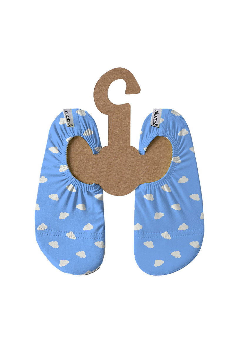 SLIPSTOP Kinder Hausschuhe Badeschuhe CLOUDS Wolke blue