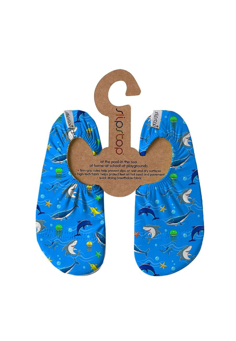 SLIPSTOP Kinder Hausschuhe Badeschuhe OLYMPOS Meerestiere blue