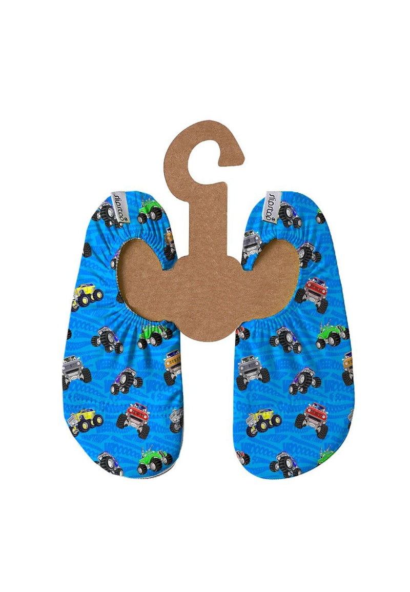 SLIPSTOP Kinder Hausschuhe Badeschuhe BOGIE Trucks blue
