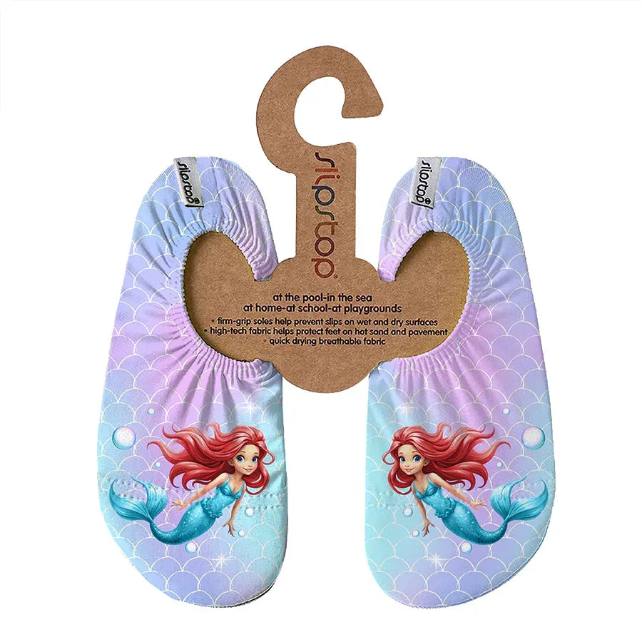 SLIPSTOP Kinder Hausschuhe Badeschuhe Shirley Meerjungfrau rosa blau