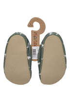 SLIPSTOP Kinder Hausschuhe Badeschuhe DINO GREEN Dinosaurier dunkelgrün