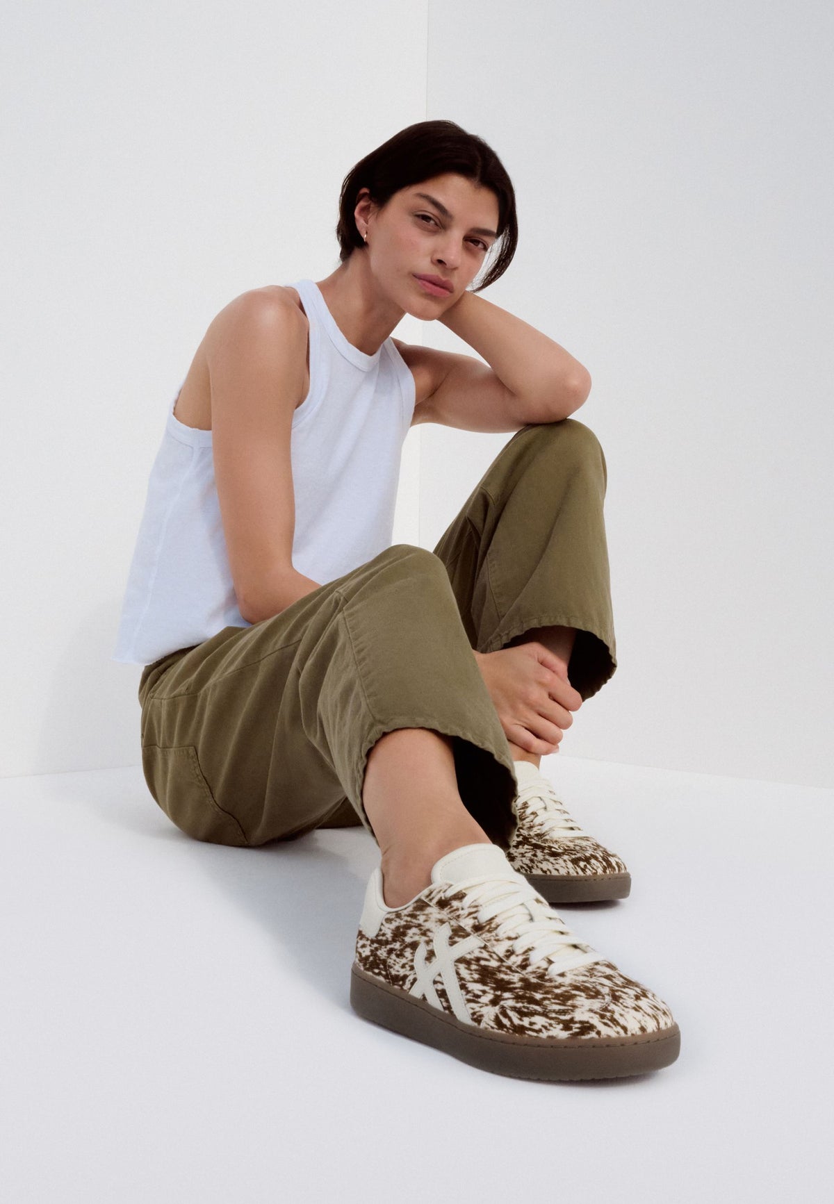FITFLOP Damen Sneakers THE DASH FF PONY COW T-Toe brown white