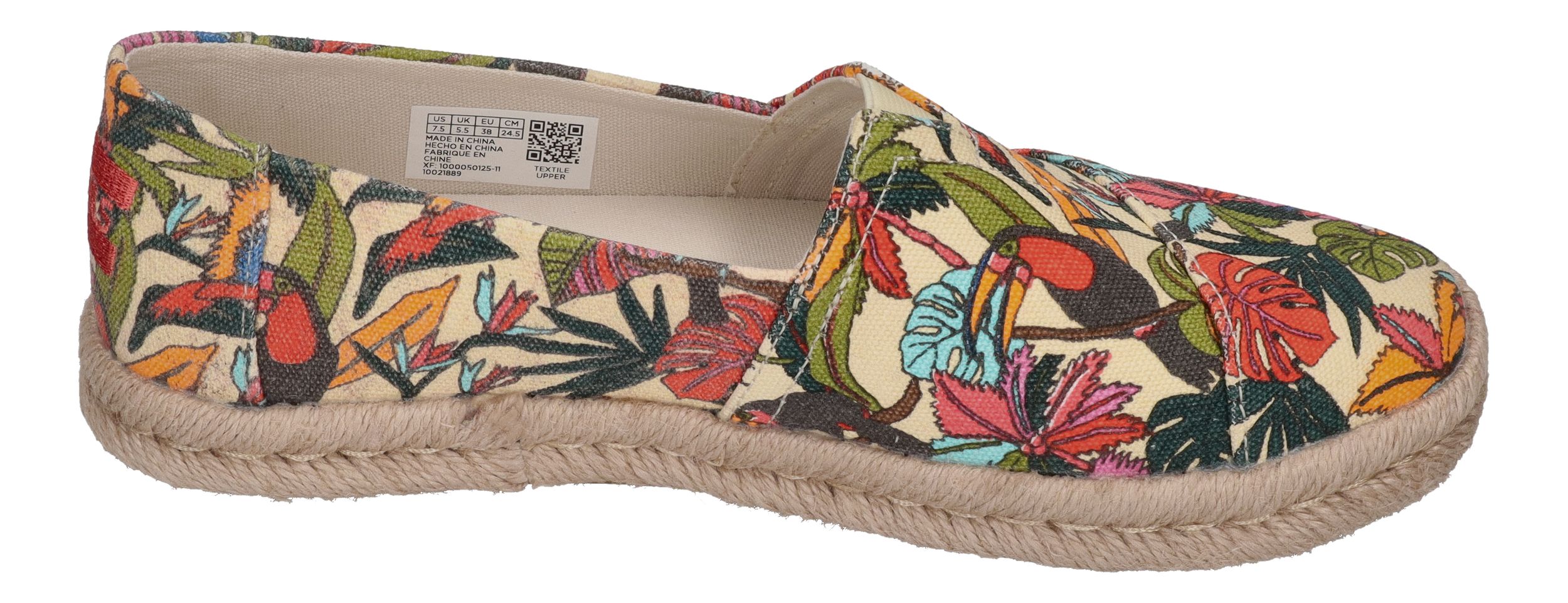 TOMS Damen - ALPARGATA ROPE 2.0 10021889 - light almond multi birds