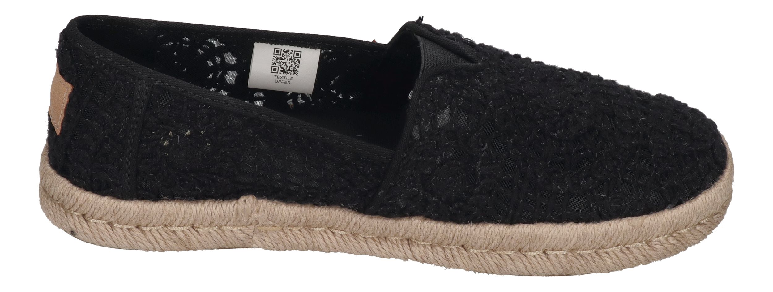 TOMS Damen - ALPARGATA ROPE 2.0 10021938 - black crochet lace