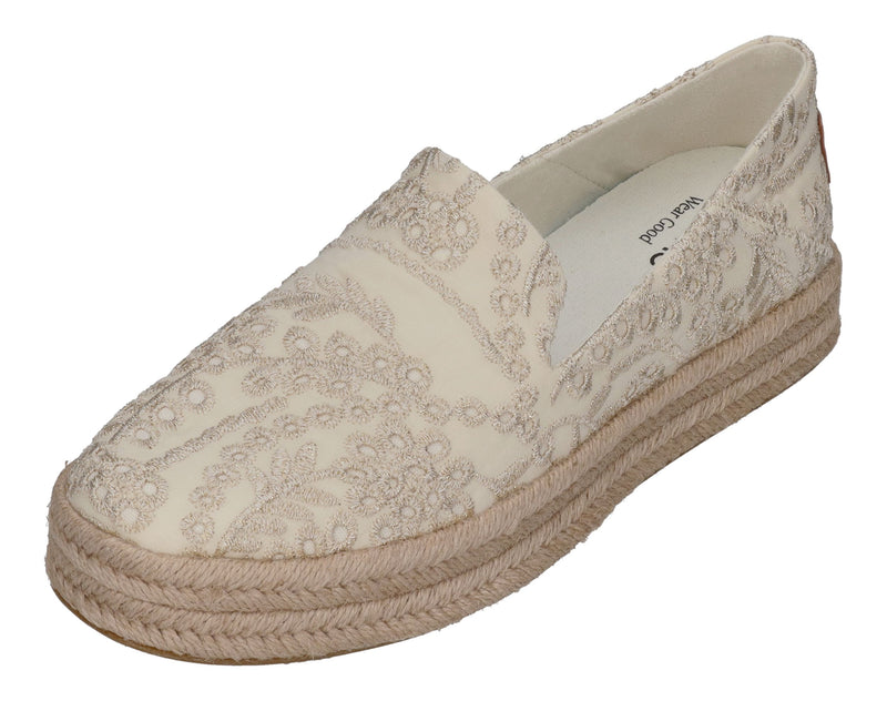 TOMS Damen Espadrilles - CAROLINA 10021854 - egret botanical eyelet