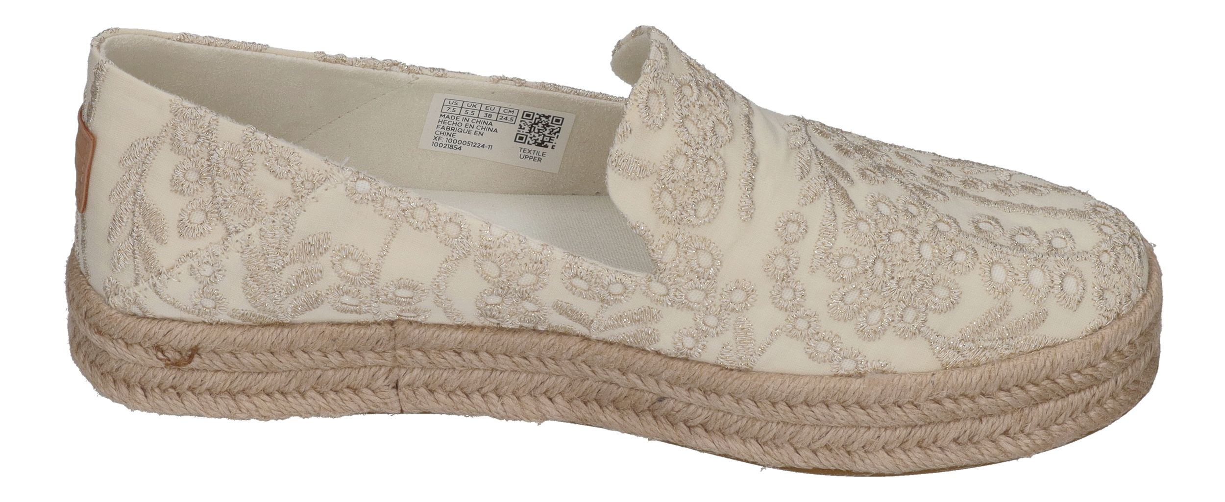 TOMS Damen Espadrilles - CAROLINA 10021854 - egret botanical eyelet