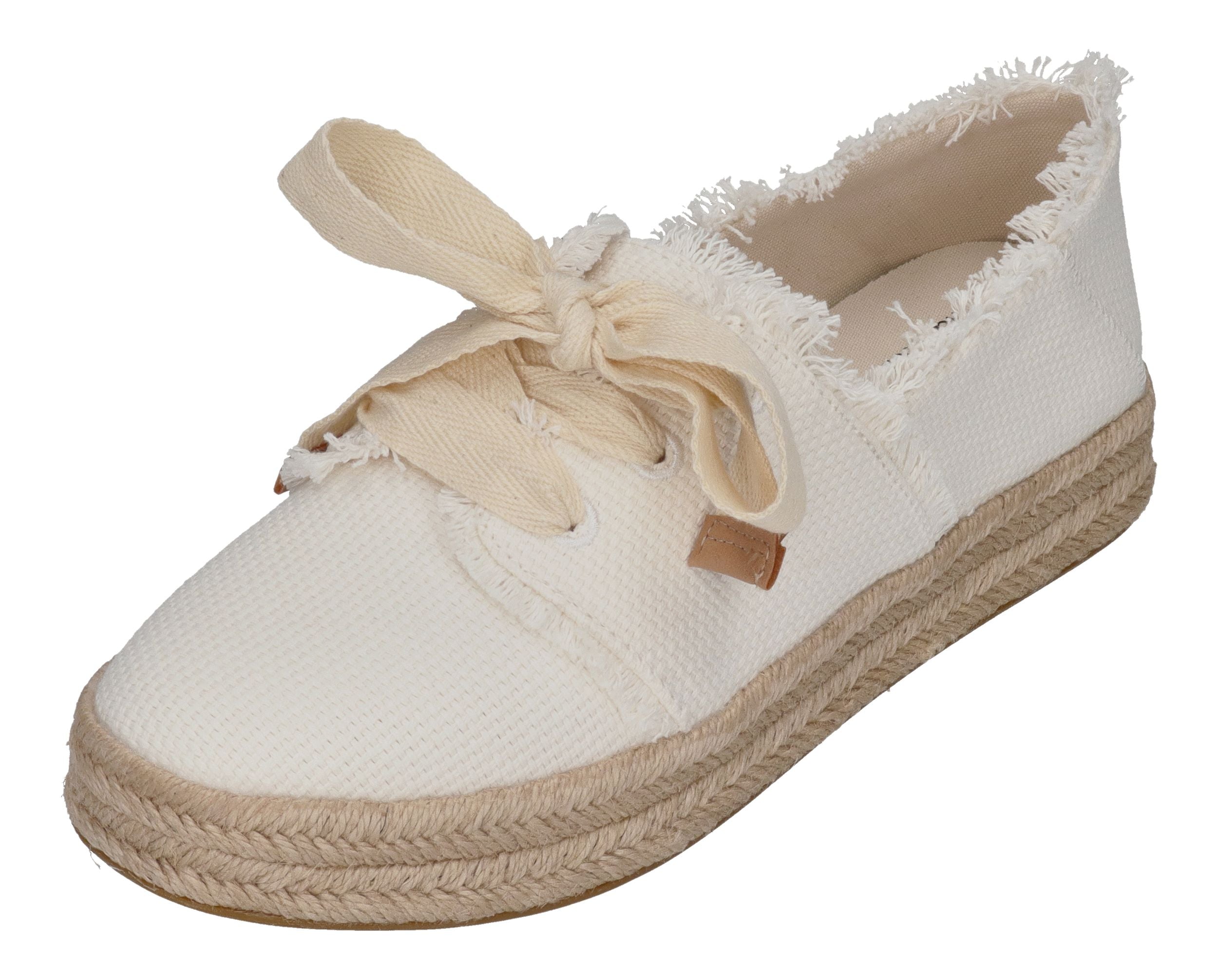 TOMS Damen Espadrilles - CAROLINA LACE UP 10021879- white beachside