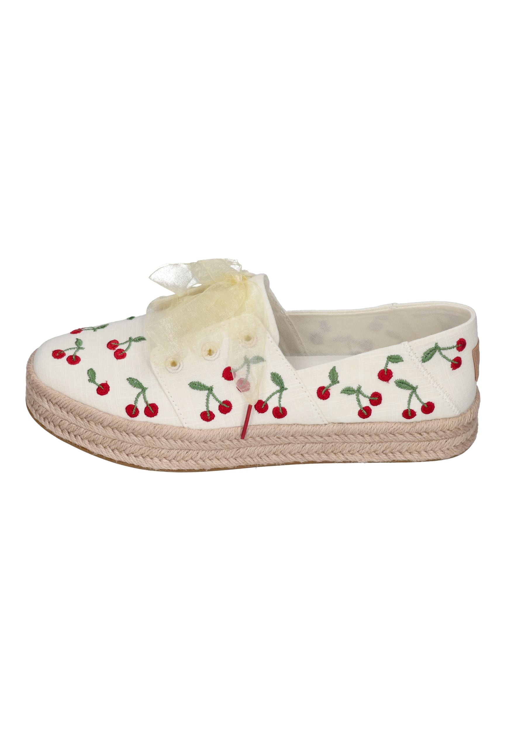 TOMS Damen Espadrilles CAROLINA LACE UP 10023260 egret cherry embroidery