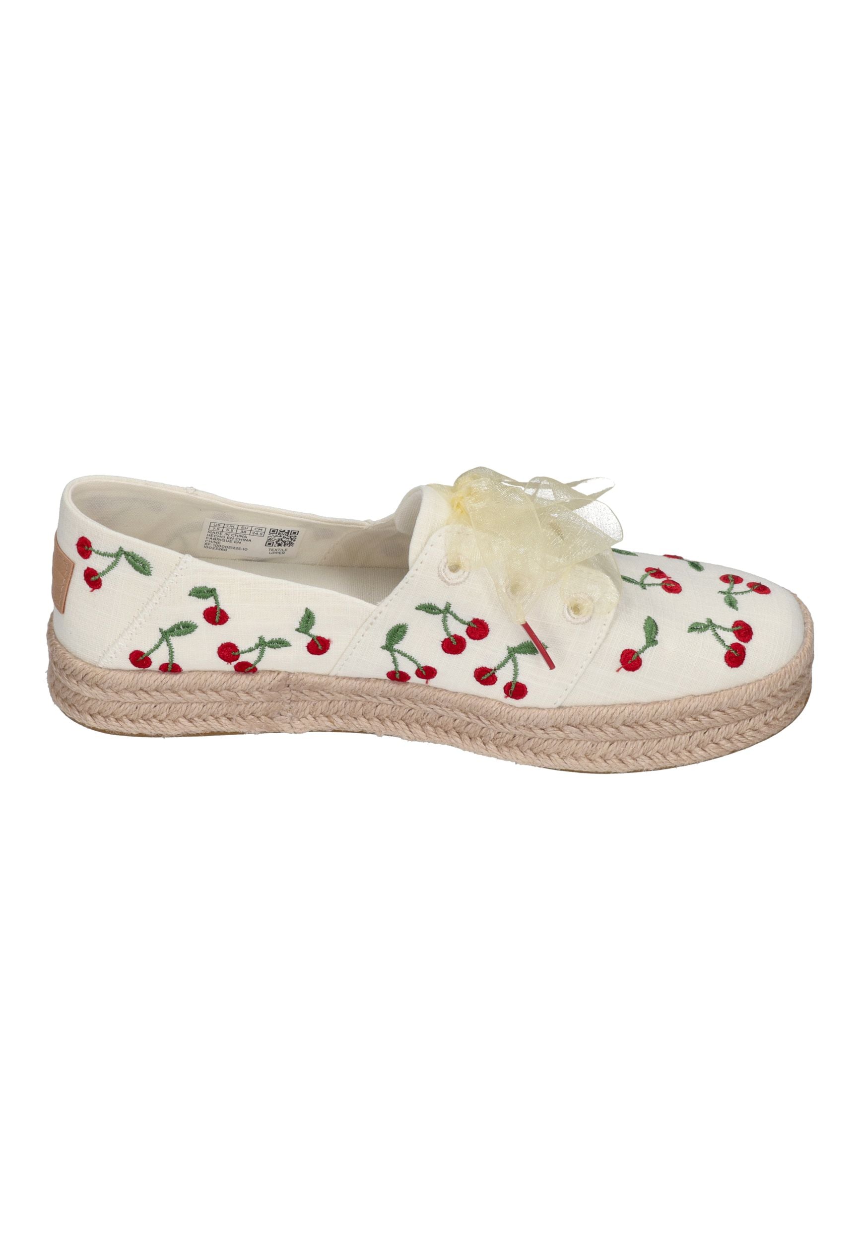 TOMS Damen Espadrilles CAROLINA LACE UP 10023260 egret cherry embroidery