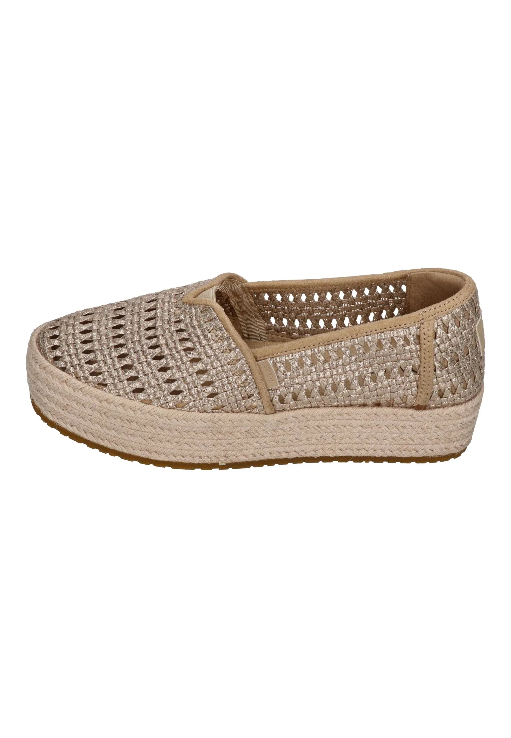 TOMS Damen Espadrilles VALENCIA 10021921 champagne metallic basket