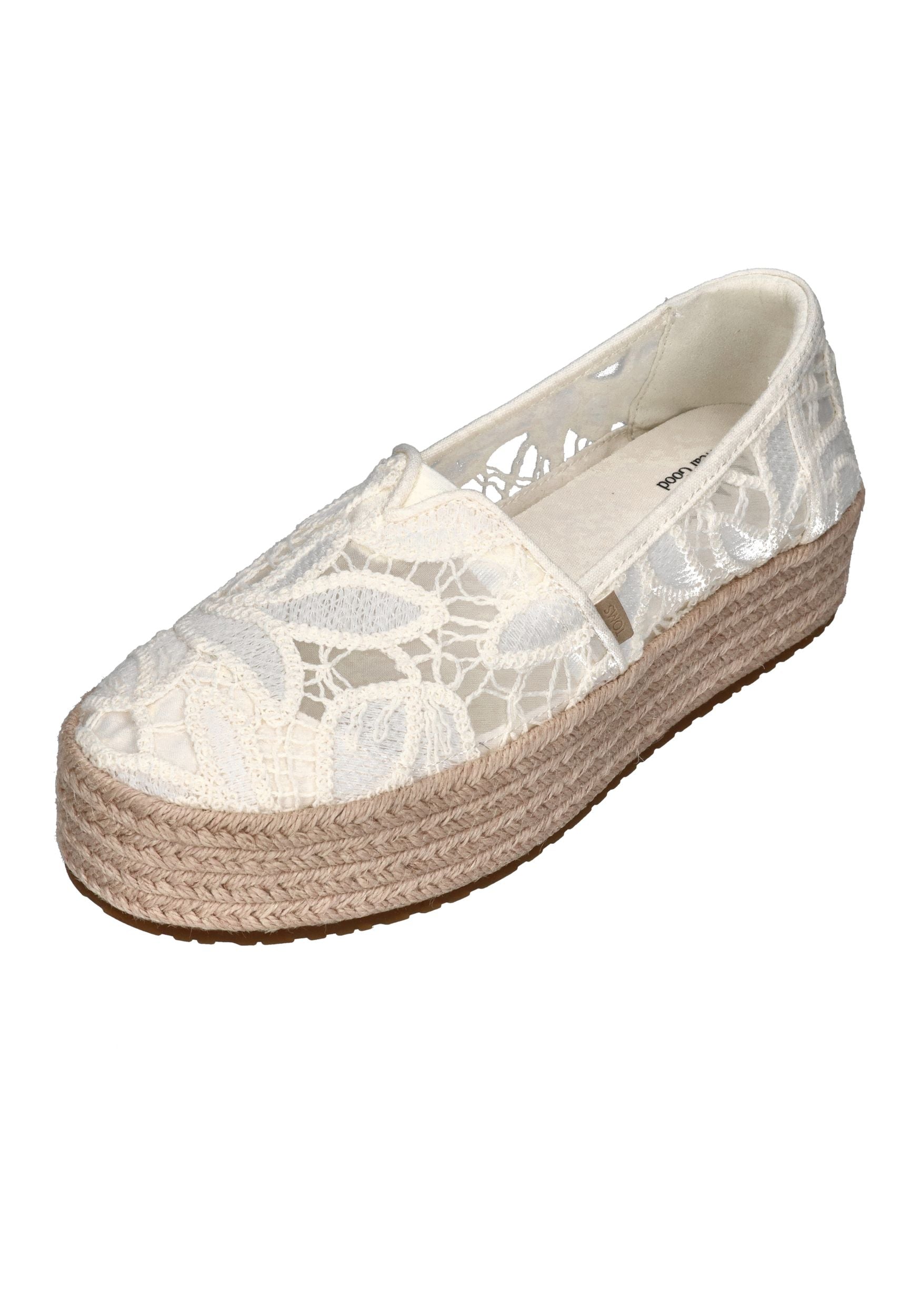 TOMS Damen Espadrilles VALENCIA 10023045 egret floral crochet