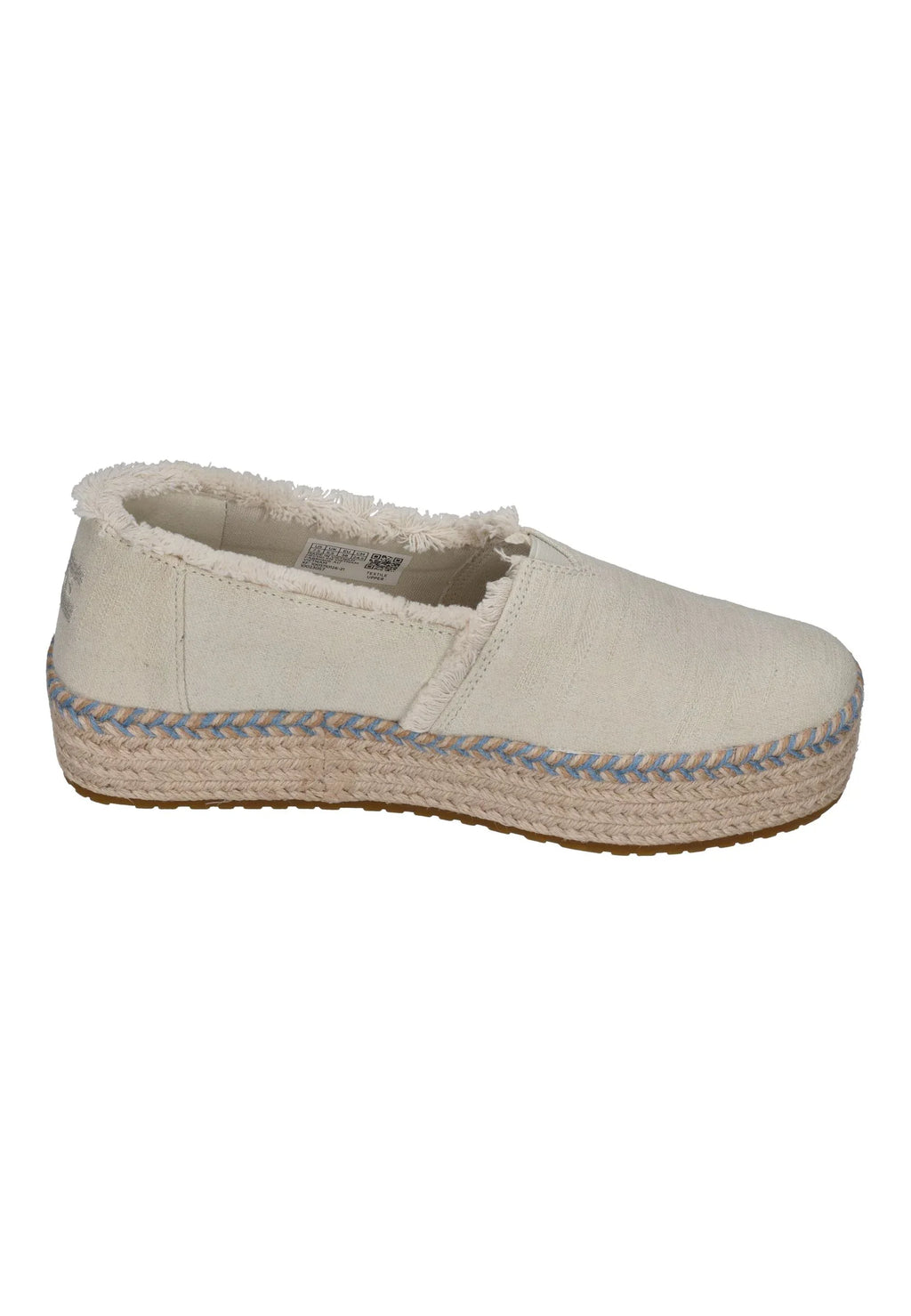 TOMS Damen Espadrilles VALENCIA 10023057 white onyx text denim fray