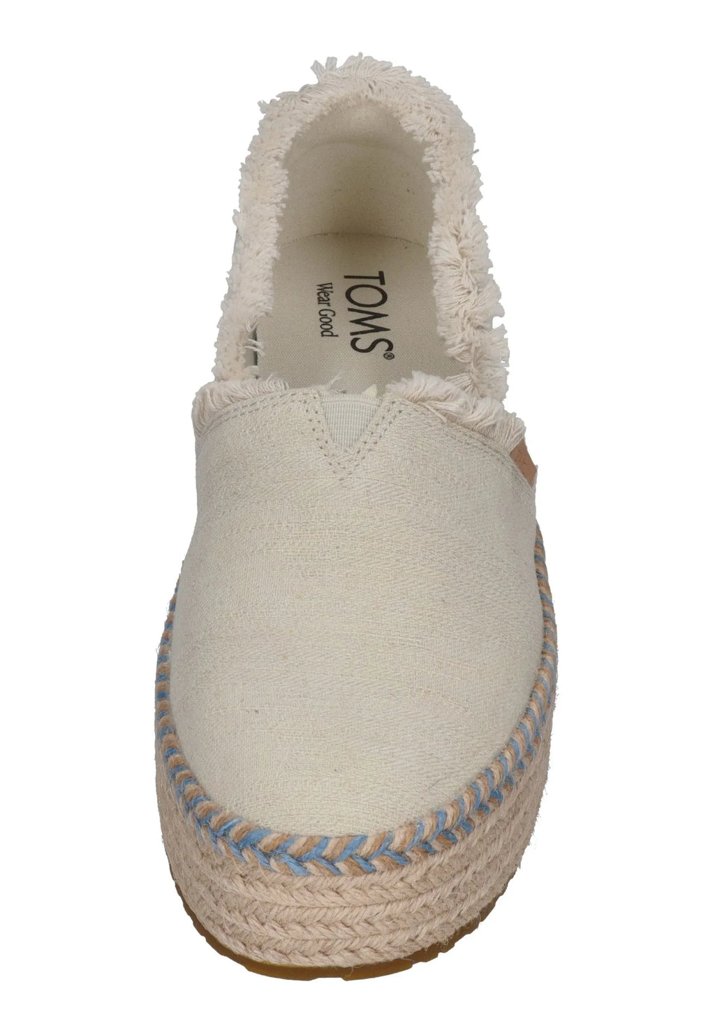 TOMS Damen Espadrilles VALENCIA 10023057 white onyx text denim fray