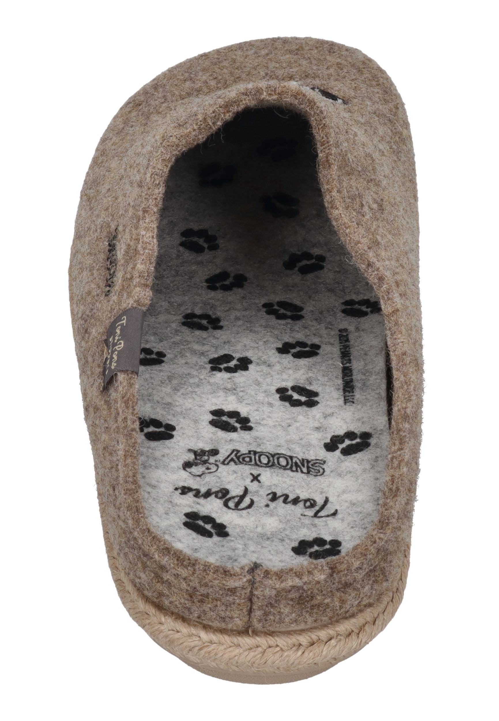 TONI PONS X SNOOPY Herrenschuhe Hausschuhe CHARLIE TAUPE