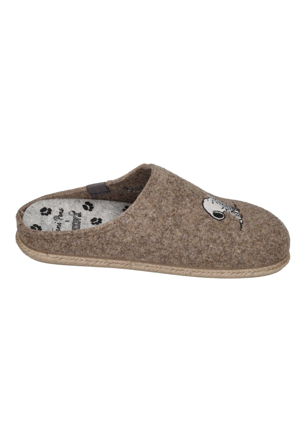 TONI PONS X SNOOPY Herrenschuhe Hausschuhe CHARLIE TAUPE