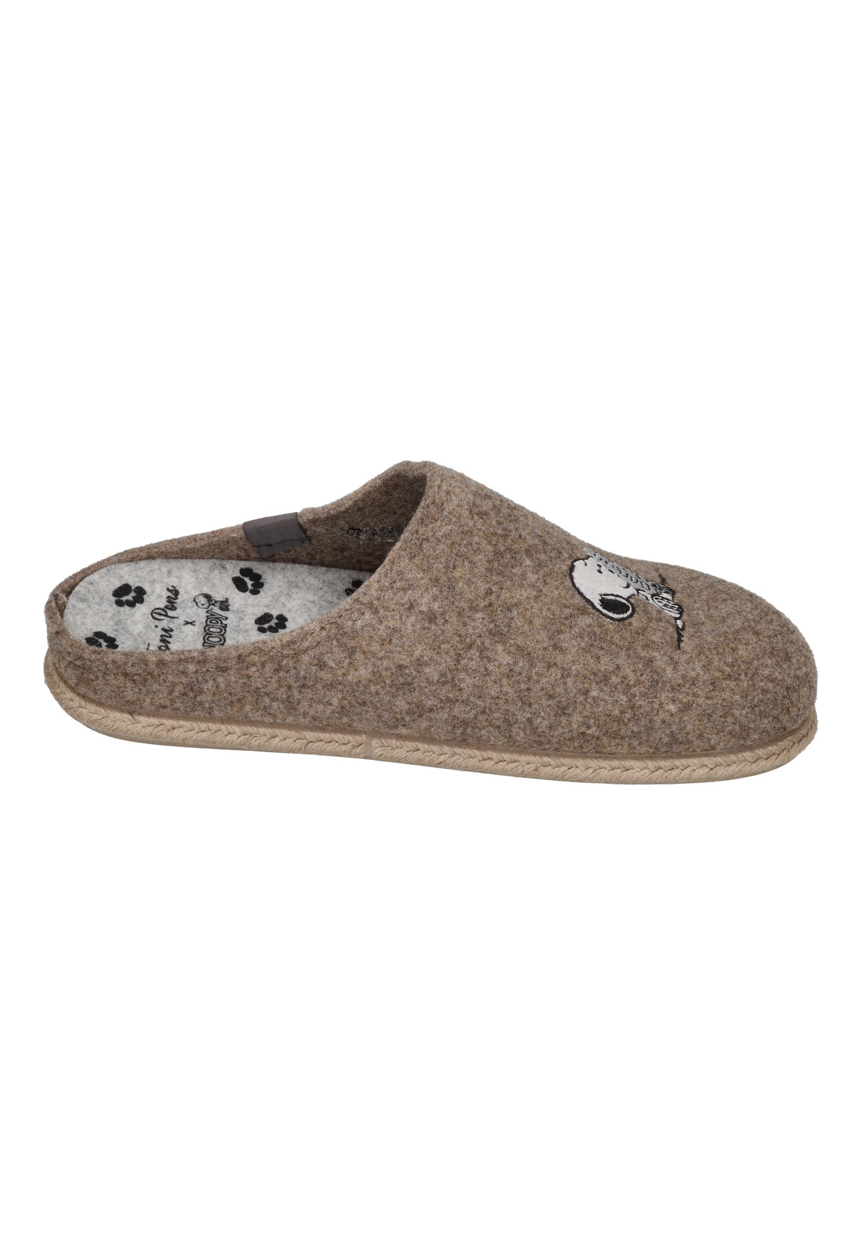 TONI PONS X SNOOPY Herrenschuhe Hausschuhe CHARLIE TAUPE