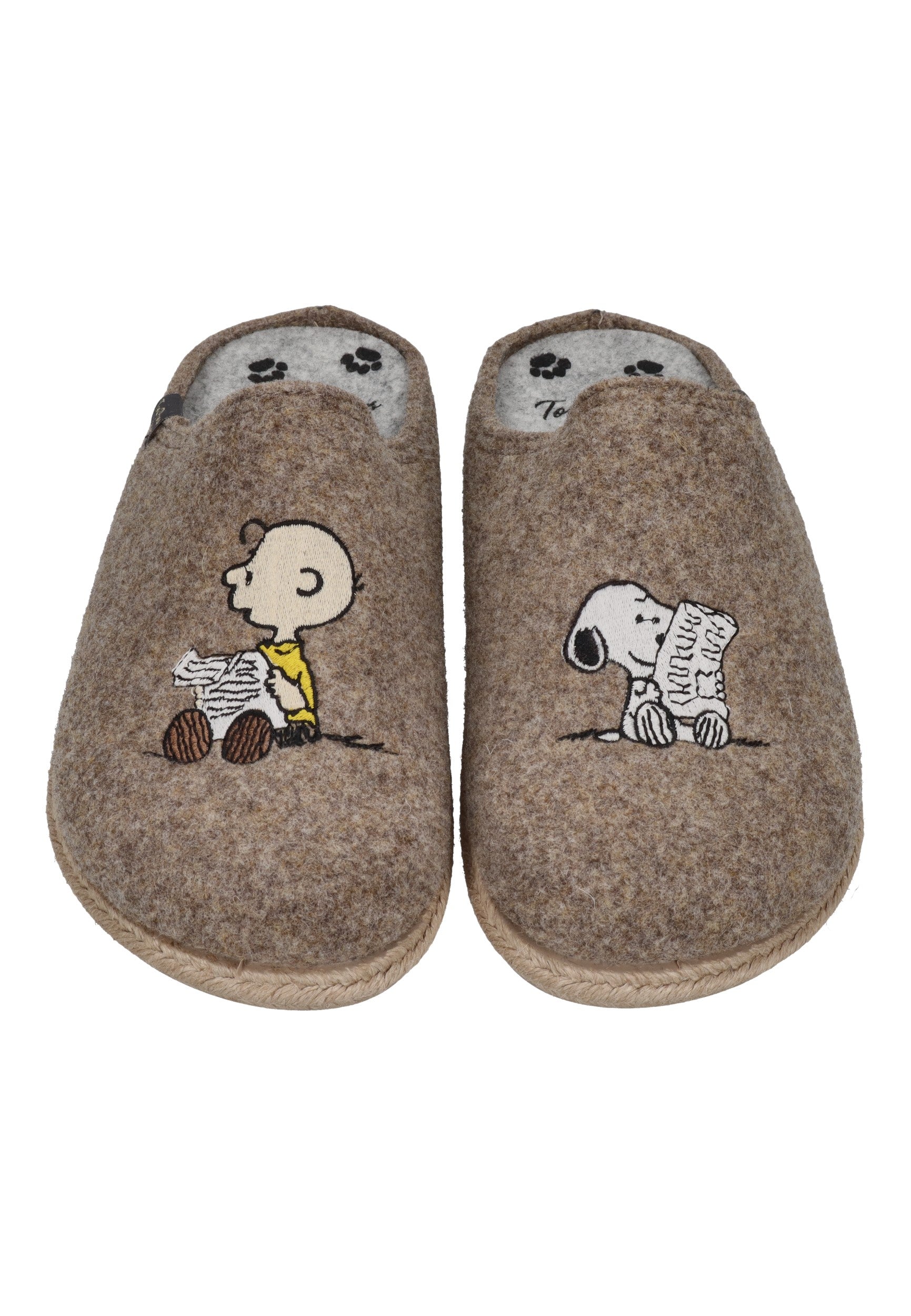 TONI PONS X SNOOPY Herrenschuhe Hausschuhe CHARLIE TAUPE