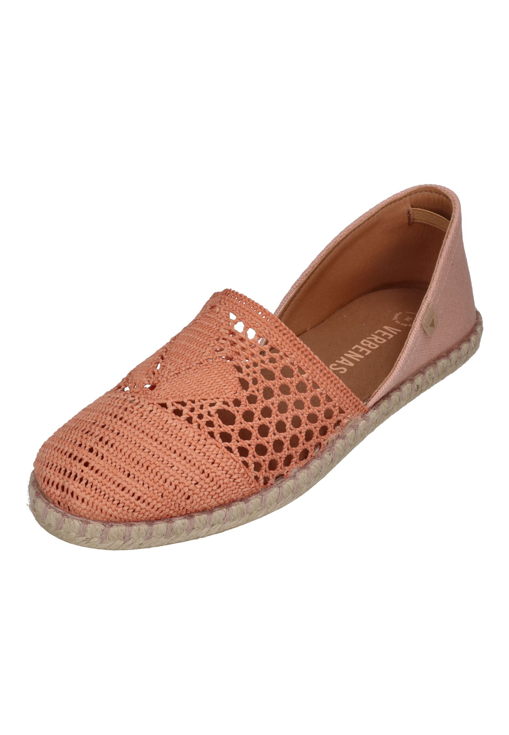 VERBENAS Damen Espadrilles CARMEN CROCHET LINO PARIS coral