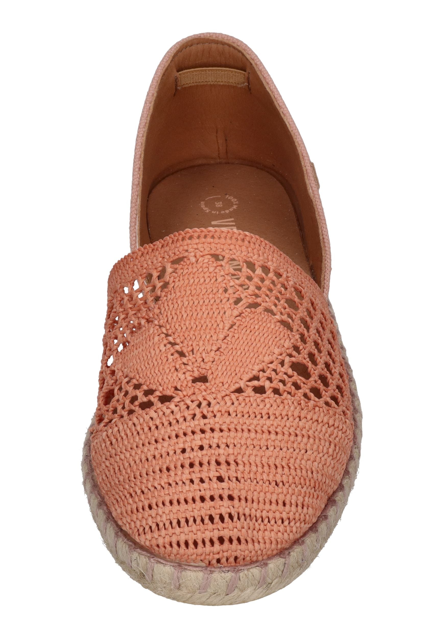 VERBENAS Damen Espadrilles CARMEN CROCHET LINO PARIS coral