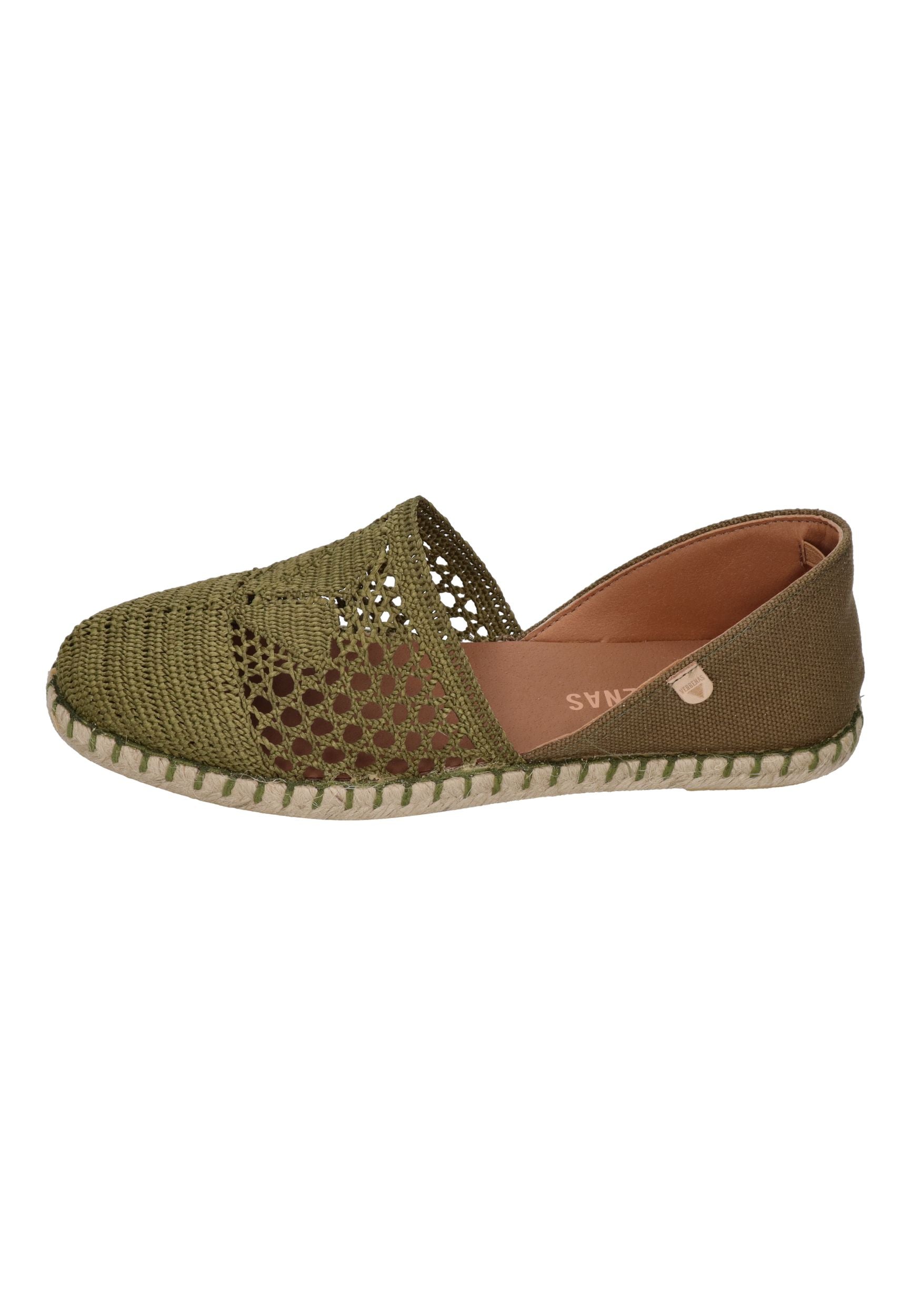 VERBENAS Damen Espadrilles CARMEN CROCHET LINO PARIS kaki