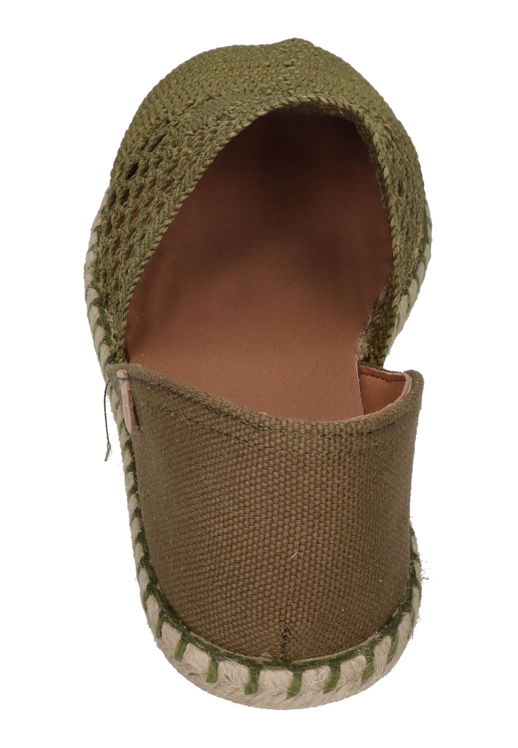 VERBENAS Damen Espadrilles CARMEN CROCHET LINO PARIS kaki