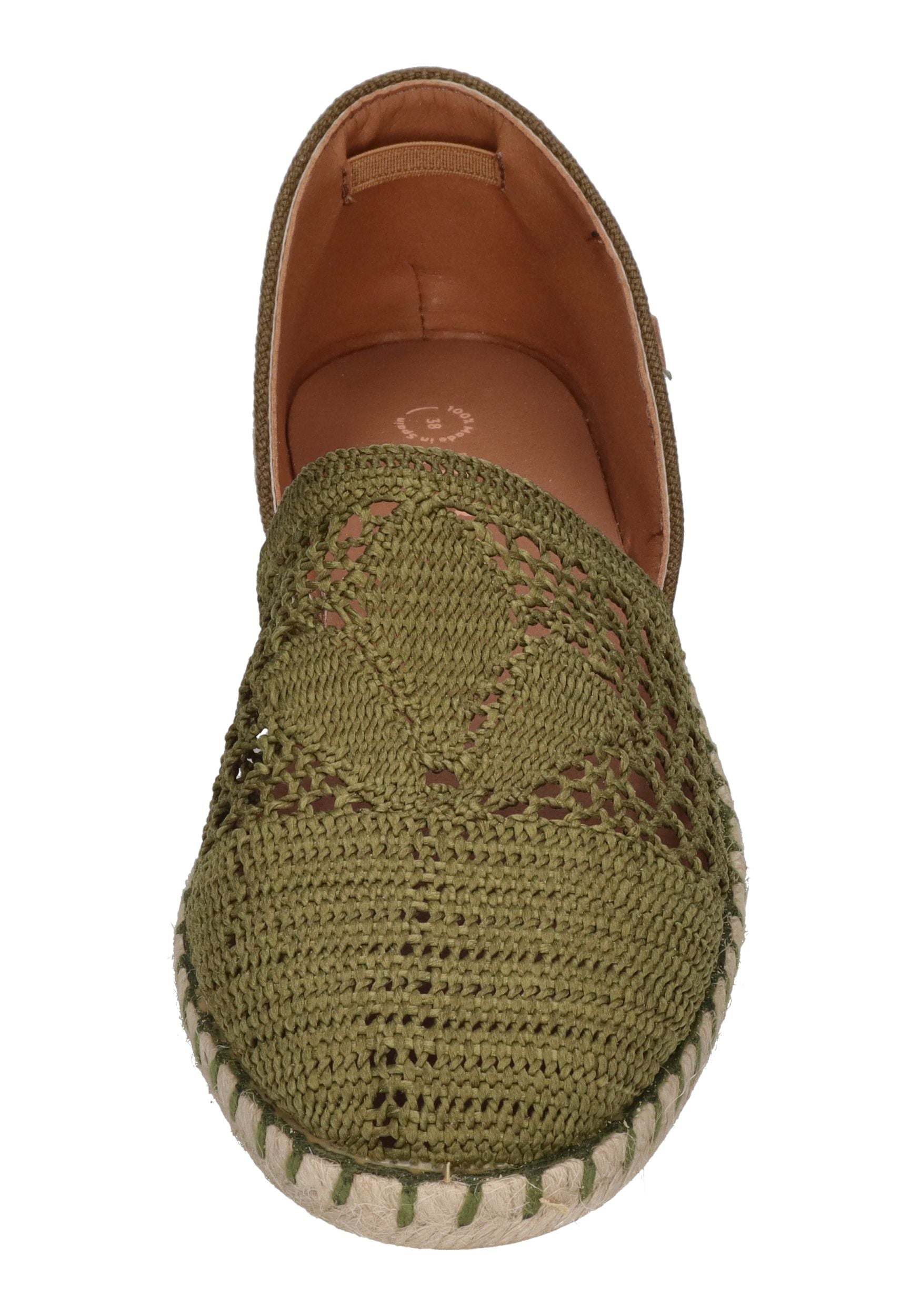 VERBENAS Damen Espadrilles CARMEN CROCHET LINO PARIS kaki
