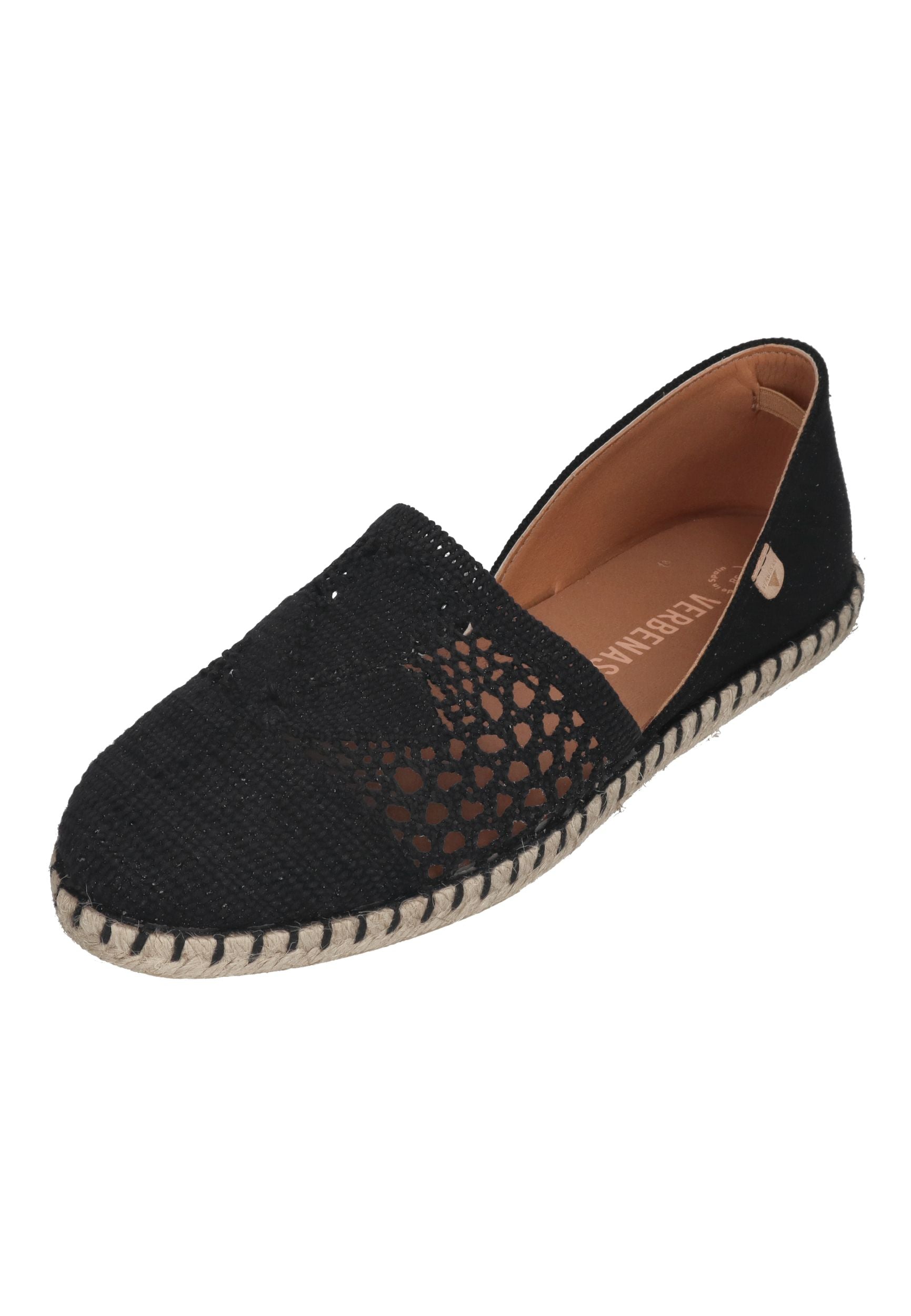 VERBENAS Damen Espadrilles CARMEN CROCHET LINO PARIS - negro