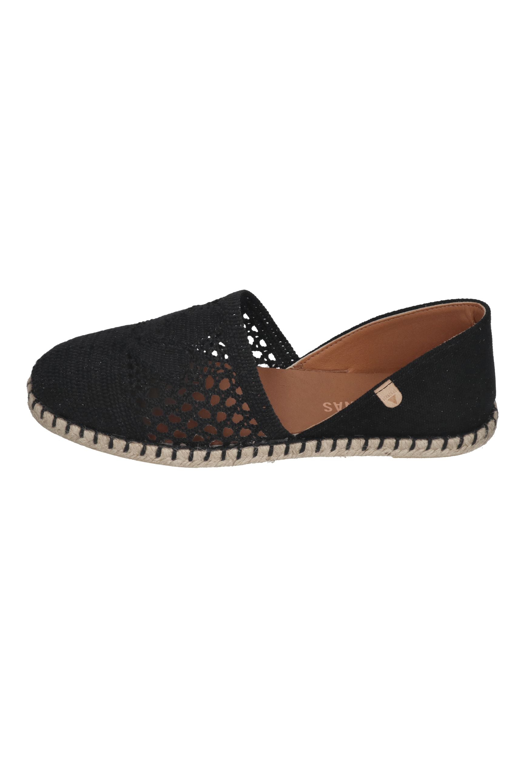 VERBENAS Damen Espadrilles CARMEN CROCHET LINO PARIS - negro