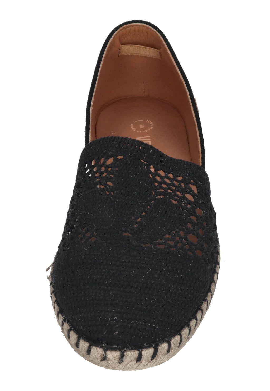 VERBENAS Damen Espadrilles CARMEN CROCHET LINO PARIS - negro