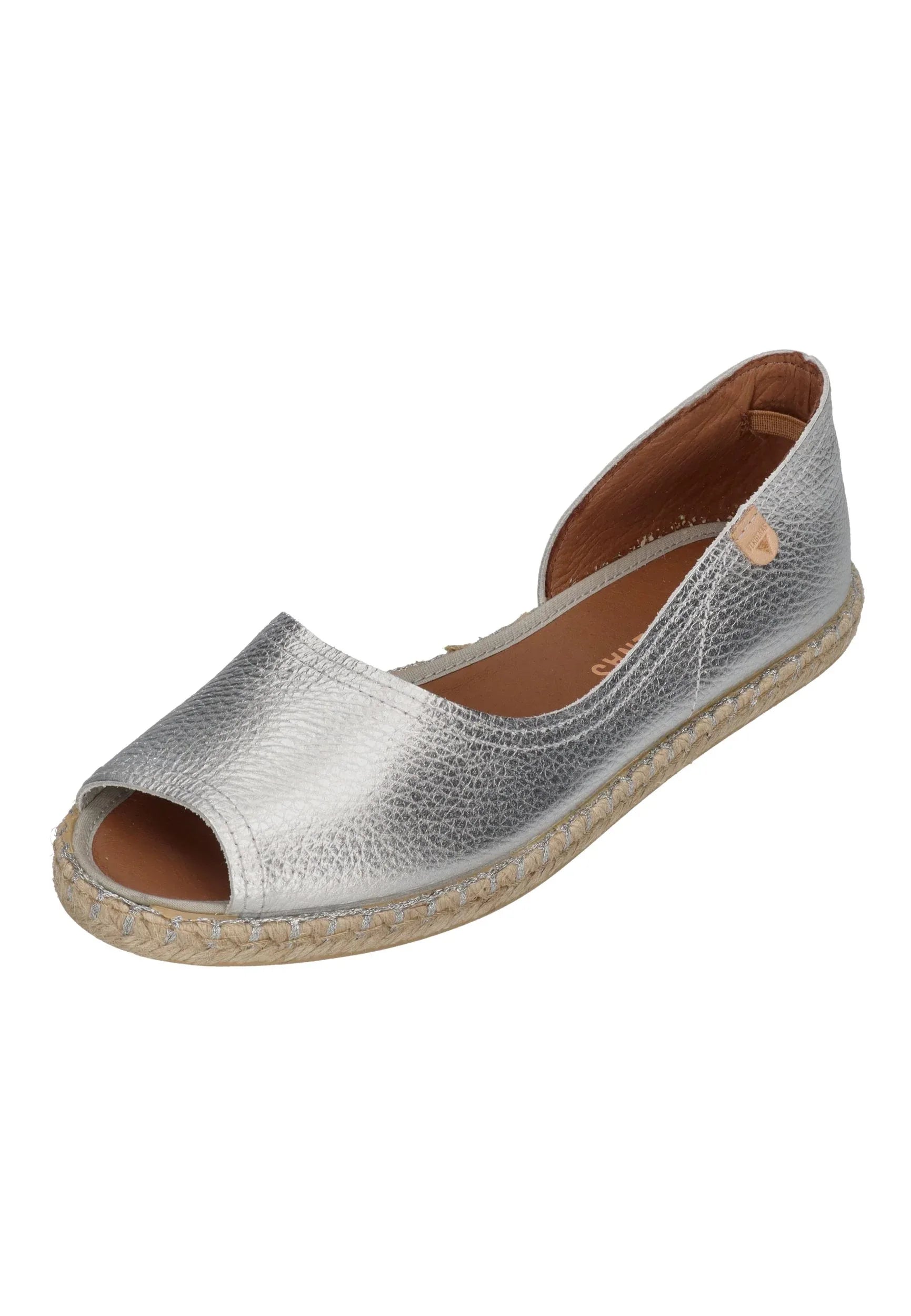VERBENAS Damen Espadrilles CRUZ nucleo metal gal plata