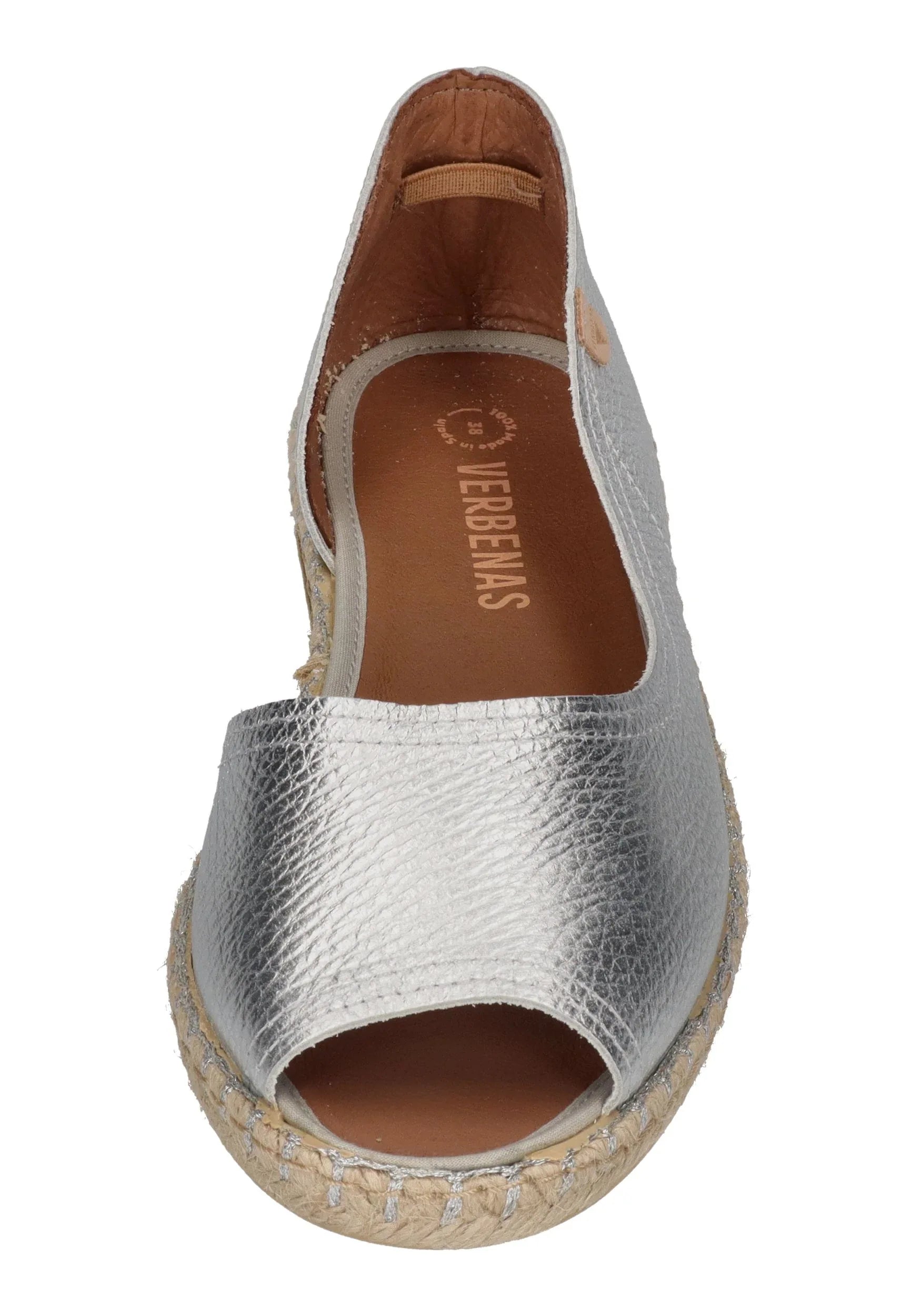 VERBENAS Damen Espadrilles CRUZ nucleo metal gal plata